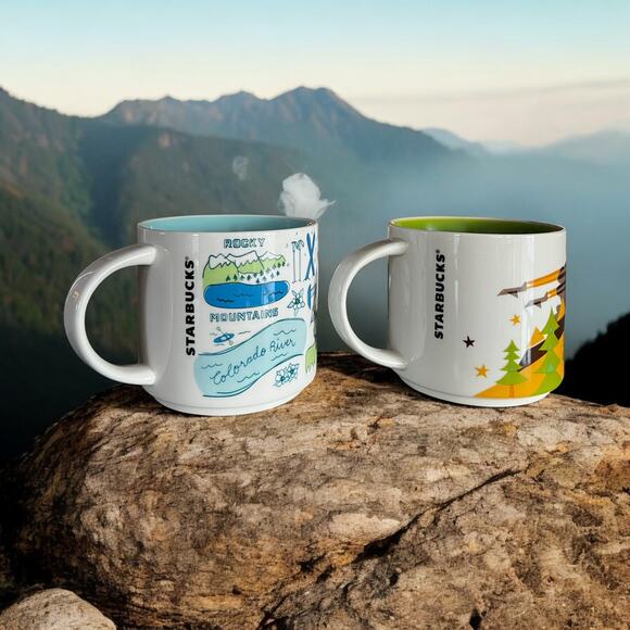 Starbucks COLORADO Coffee Mug Pair – Been There Series & You Are Here 14oz – EUC - Picture 5 of 7